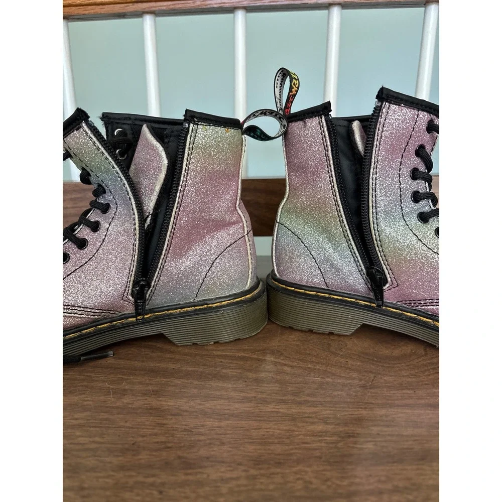 Dr Martens 1460 Rainbow Glitter Lace‎ Up Ankle Boots Kids US 2 UK 1 EU 33